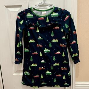 Wondershop girls sz 8 Christmas nightgown nightshirt pjs Dark blue w green & red